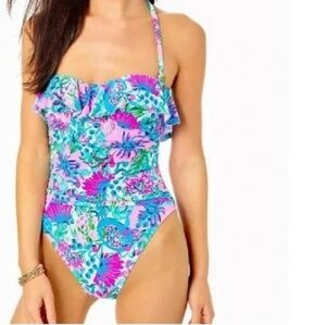 NWT Lilly Pulitzer Rubyann One-Piece Mandevilla Baby Paradise Petals sz 10